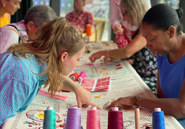 The Art of Weaving. Huguenot Supper Cloth: A Communal Embroidery Project by Stitch School